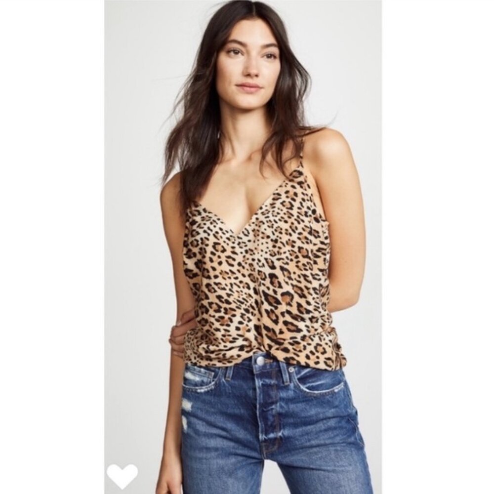 Frame Silk Cami in Leopard Print, Medium